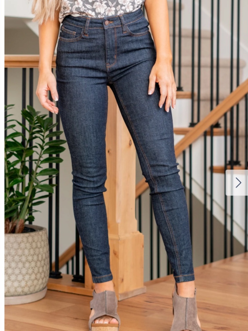 Judy Blue JB88683 High-Rise Dark Blue Wash Skinny Jeans Sz 18W